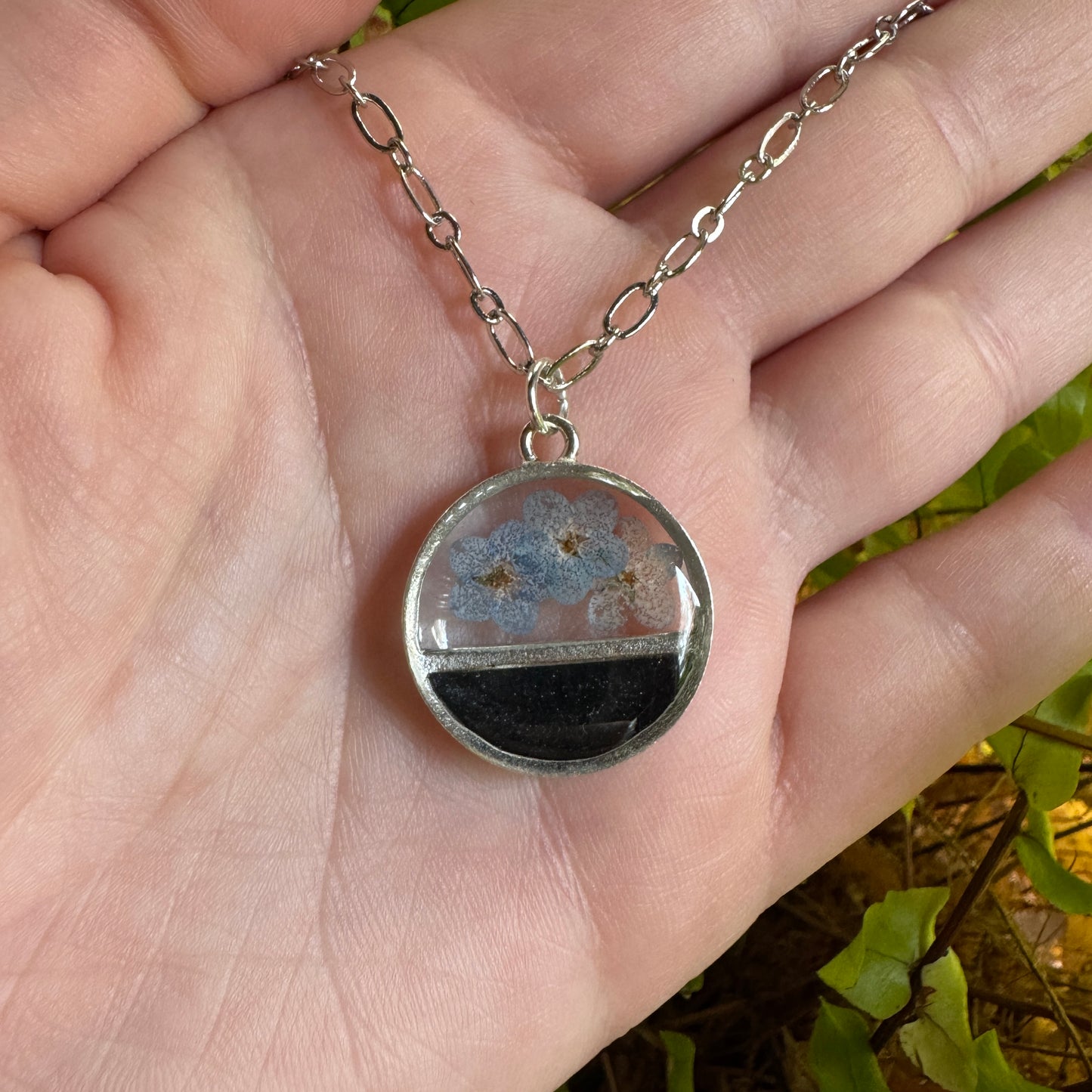 Forget-Me-Not Necklace | Real Pressed Flower in Resin Pendant