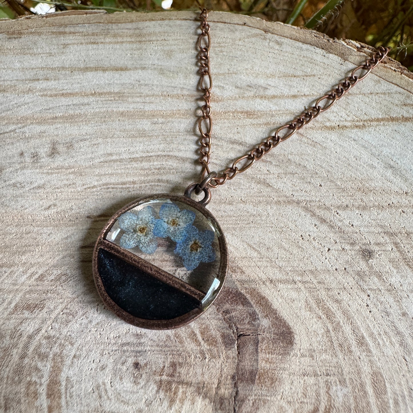 Forget-Me-Not Necklace | Real Pressed Flower in Resin Pendant
