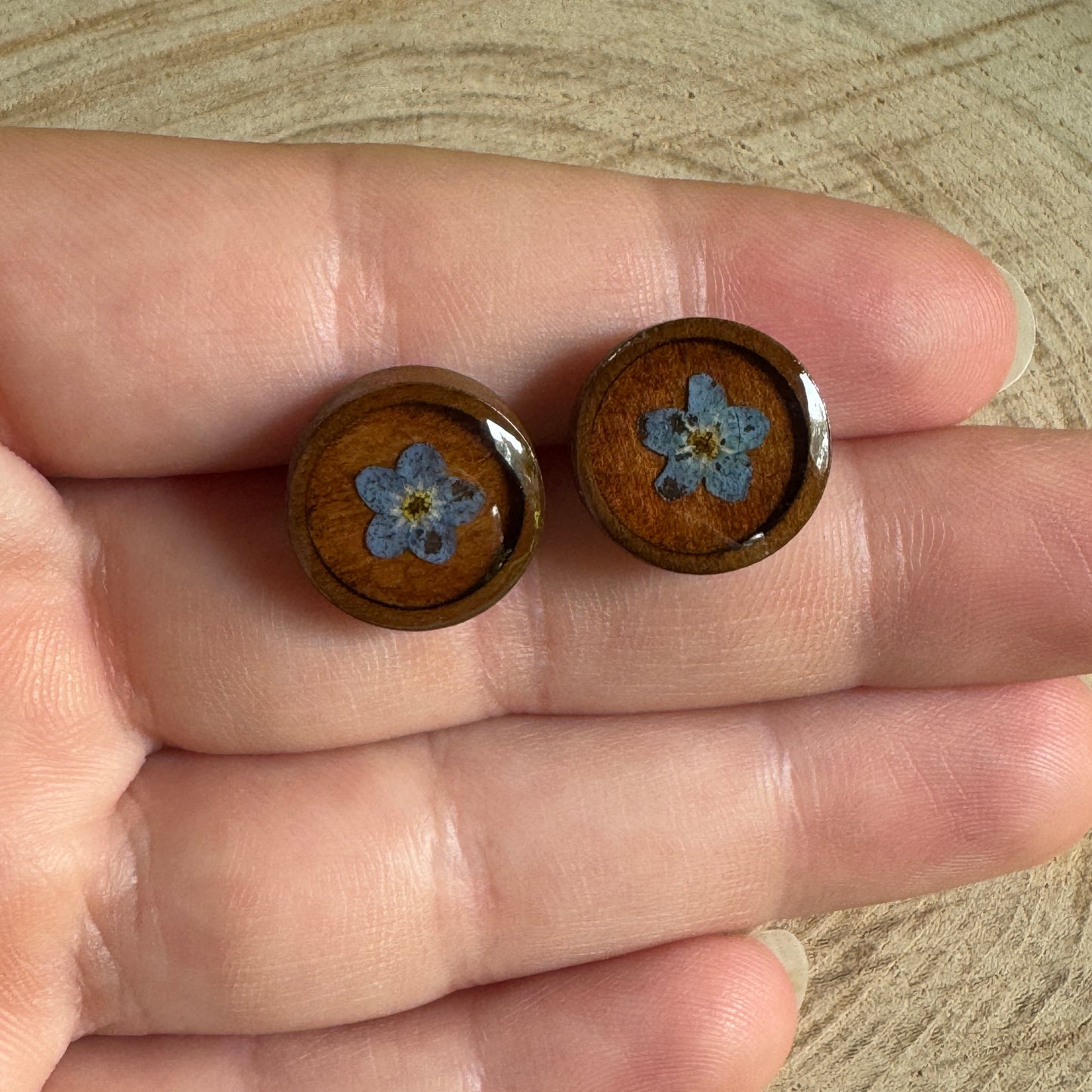 Forget-Me-Not Earrings | Real Pressed Flowers in Resin