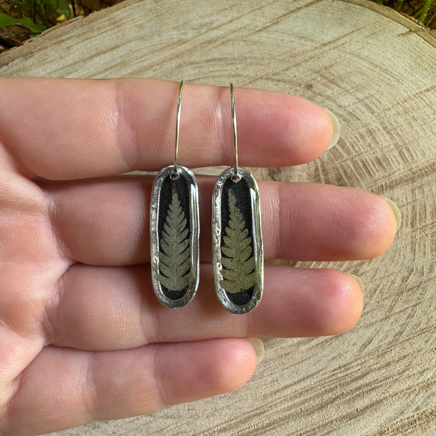 Fern Earrings | Real Pressed Ferns Preserved in Resin