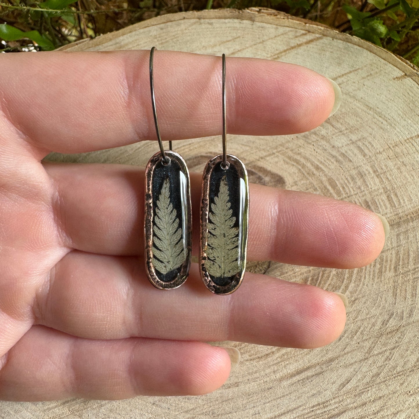 Fern Earrings | Real Pressed Ferns Preserved in Resin
