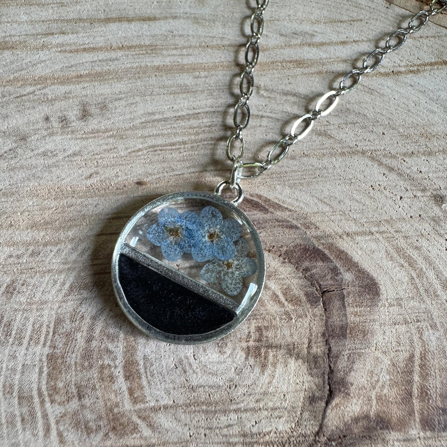 Forget-Me-Not Necklace | Real Pressed Flower in Resin Pendant