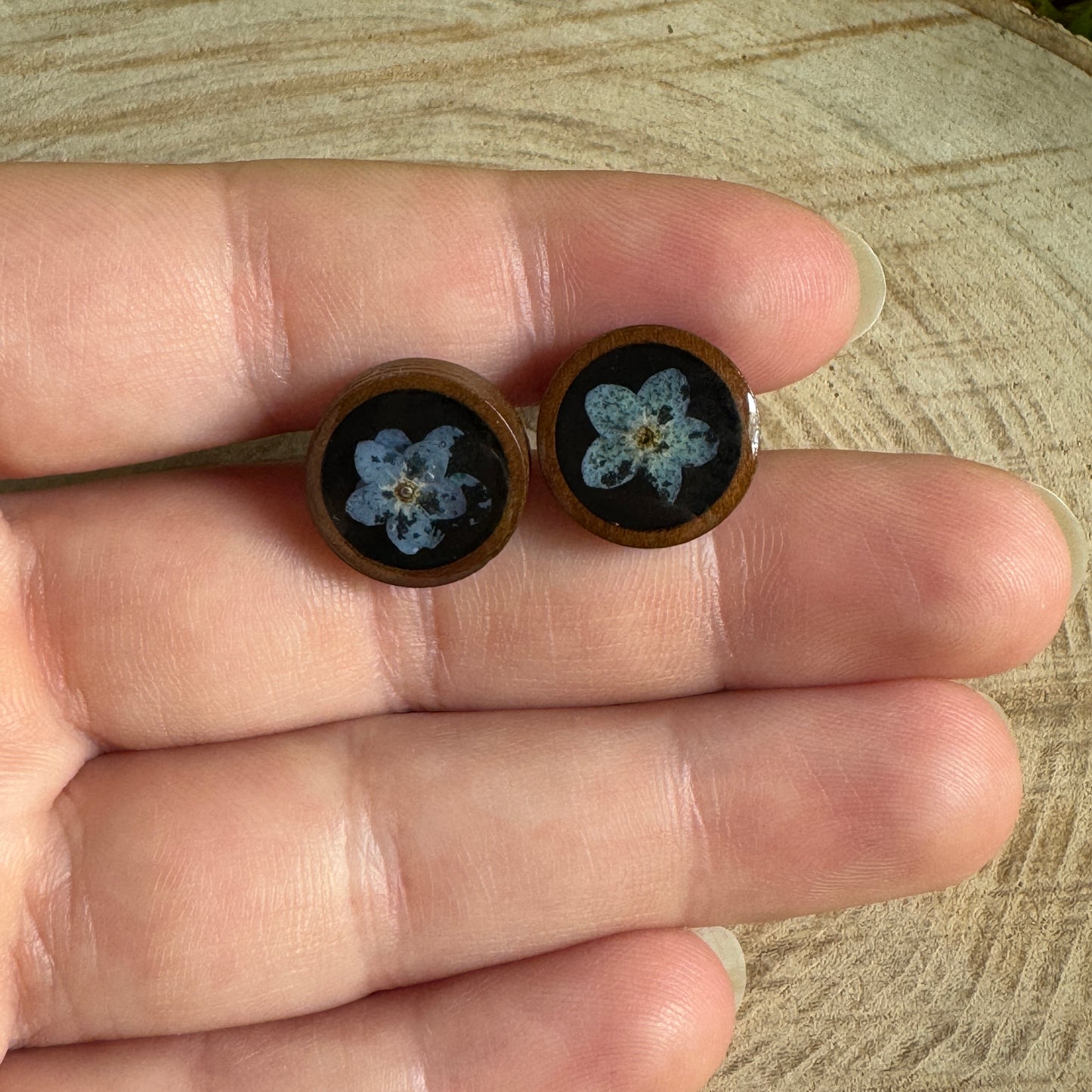 Forget-Me-Not Earrings | Real Pressed Flowers in Resin