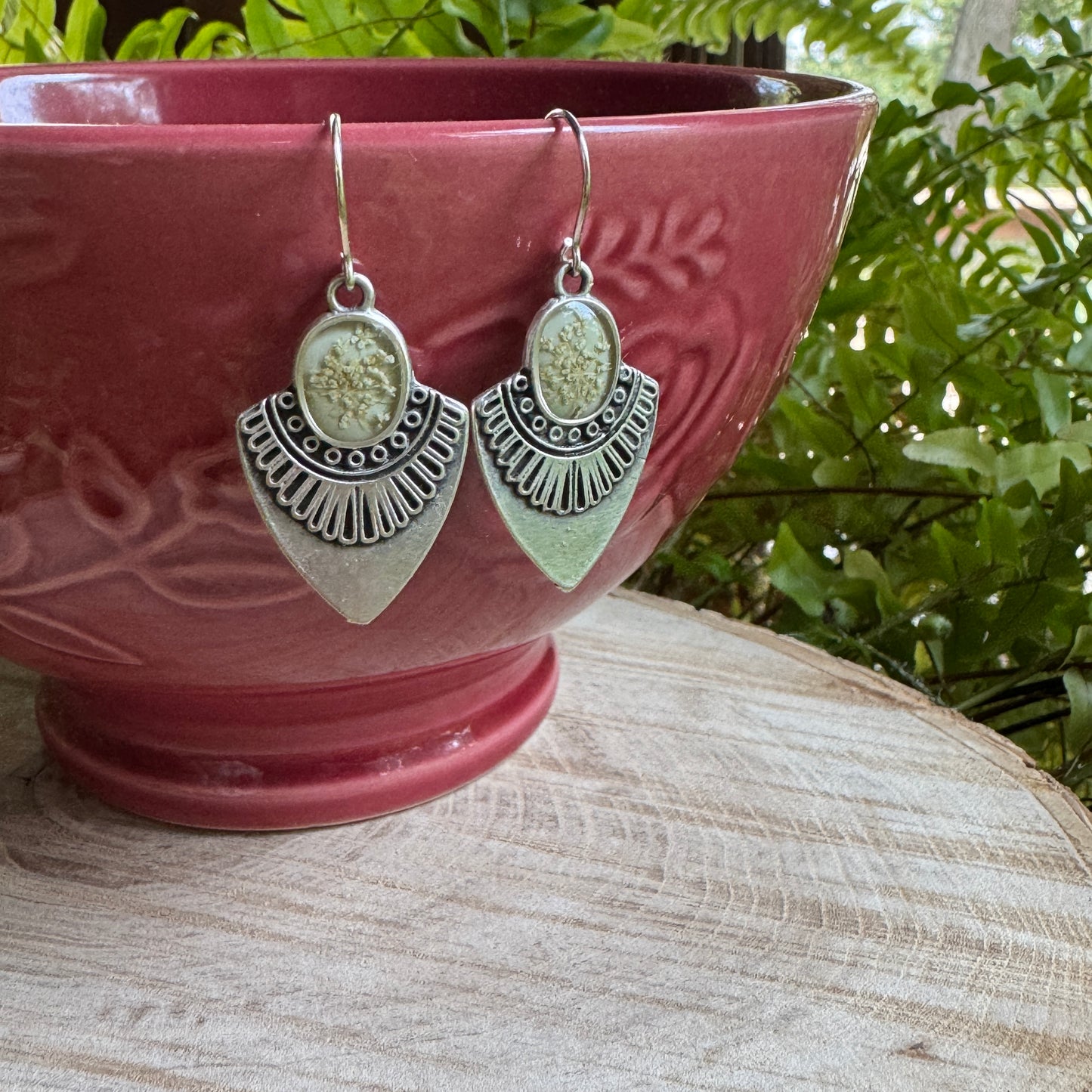 Queen Anne’s Lace Earrings | Real Flower Jewelry in Resin