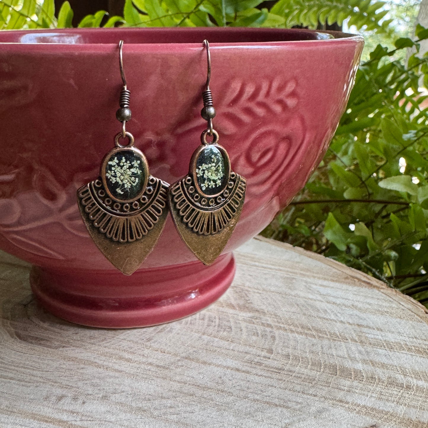 Queen Anne’s Lace Earrings | Real Flower Jewelry in Resin