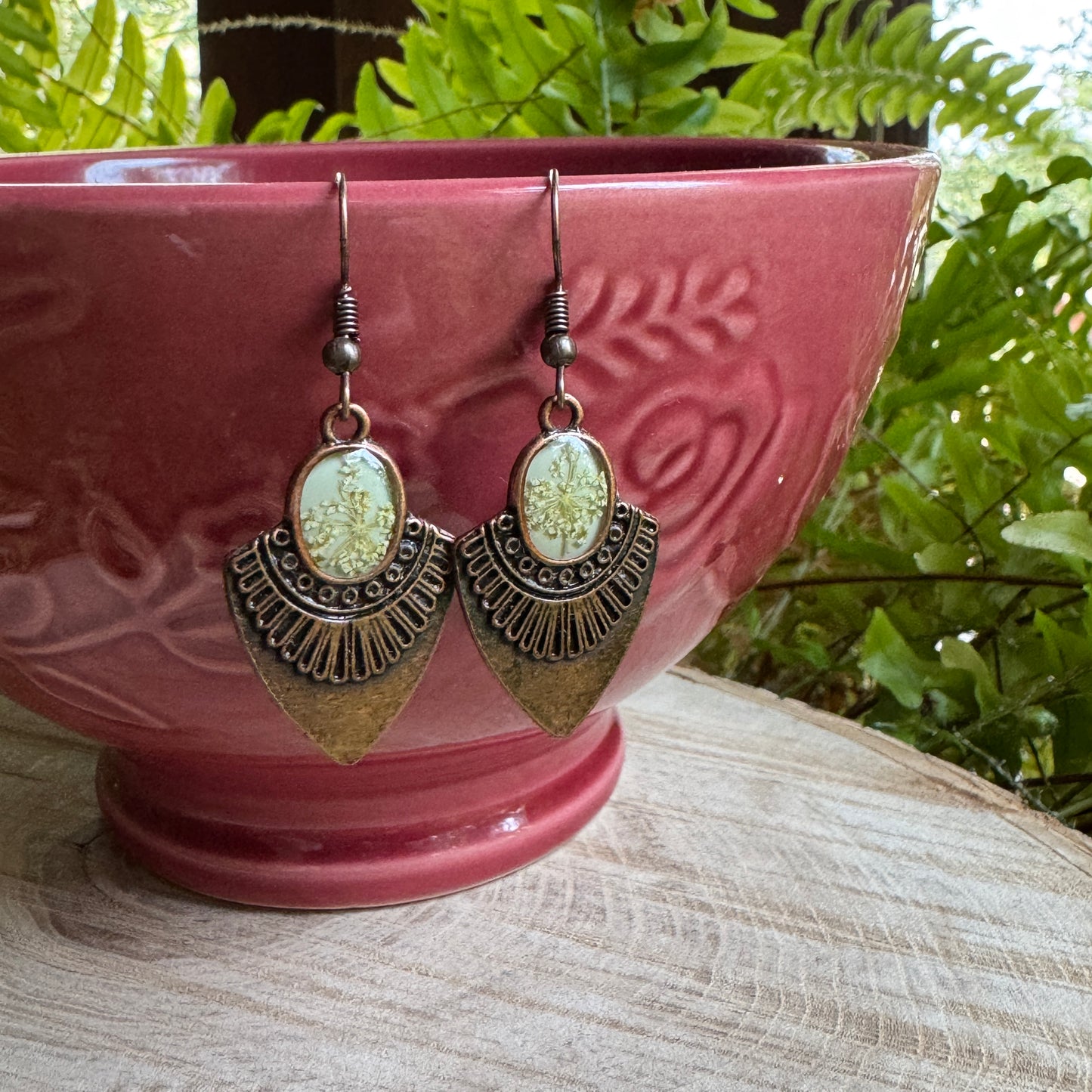 Queen Anne’s Lace Earrings | Real Flower Jewelry in Resin