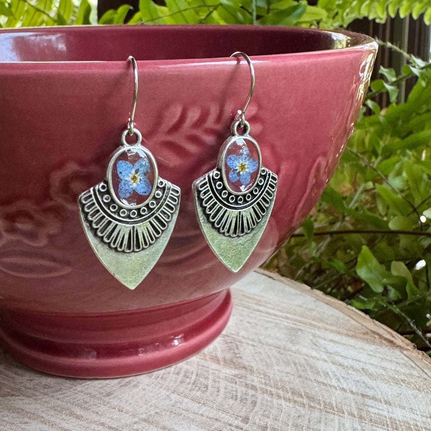 Forget-Me-Not Earrings | Real Pressed Flowers in Resin