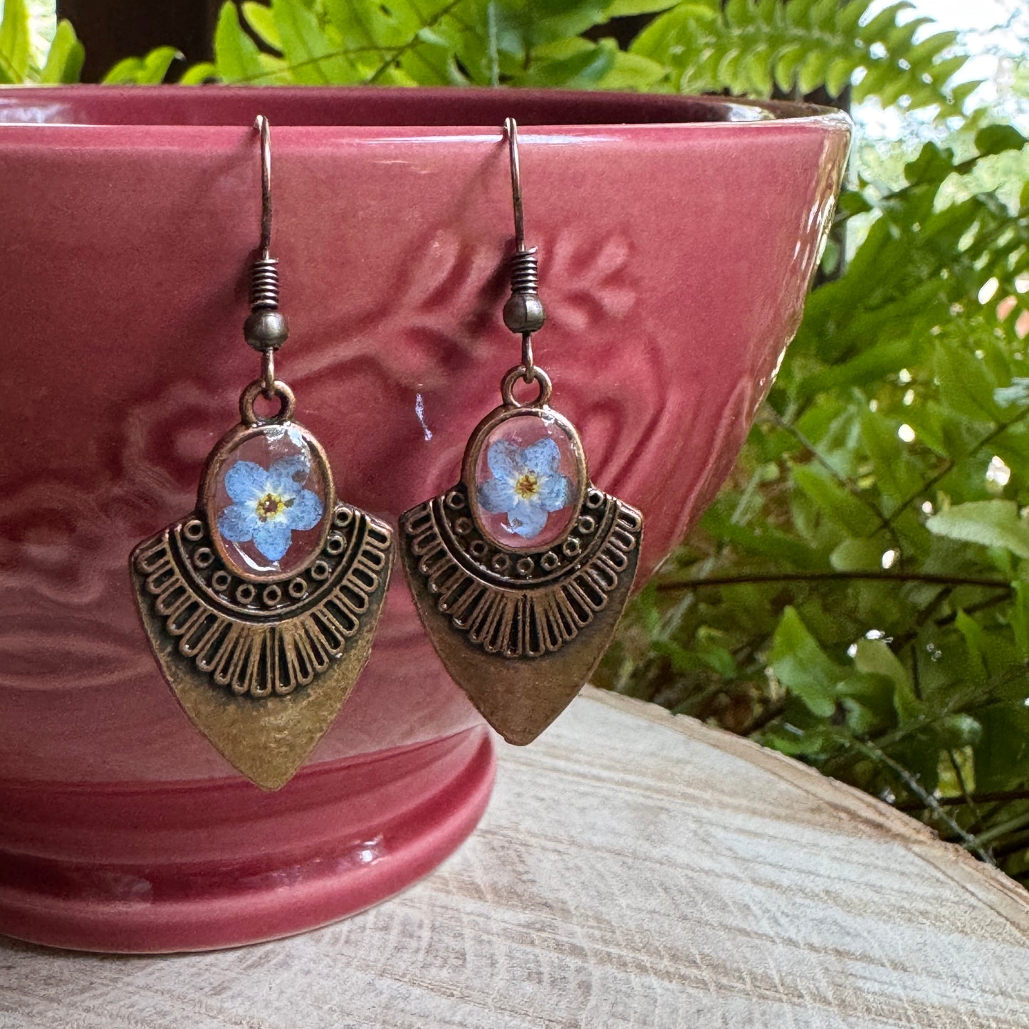 Forget-Me-Not Earrings | Real Pressed Flowers in Resin