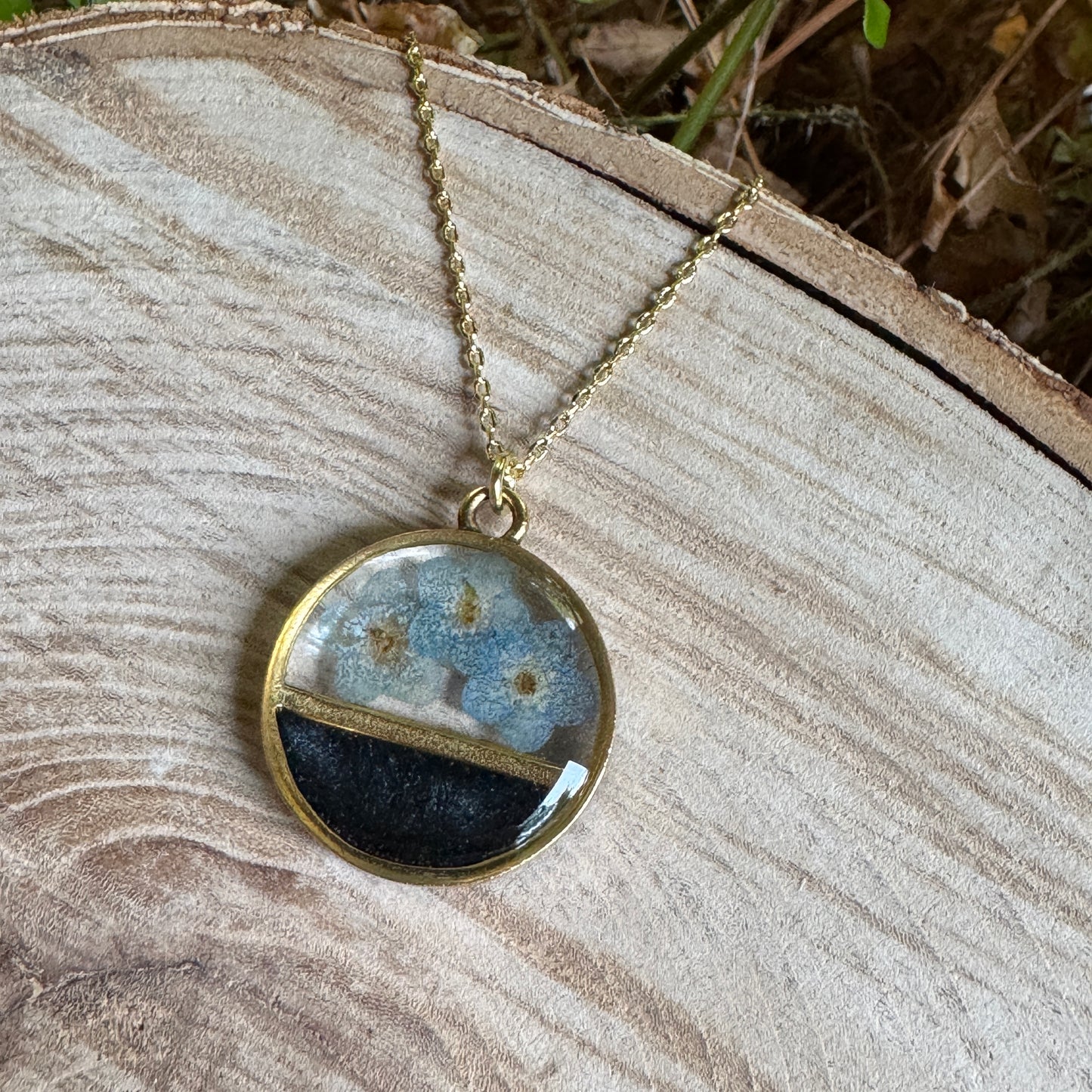 Forget-Me-Not Necklace | Real Pressed Flower in Resin Pendant