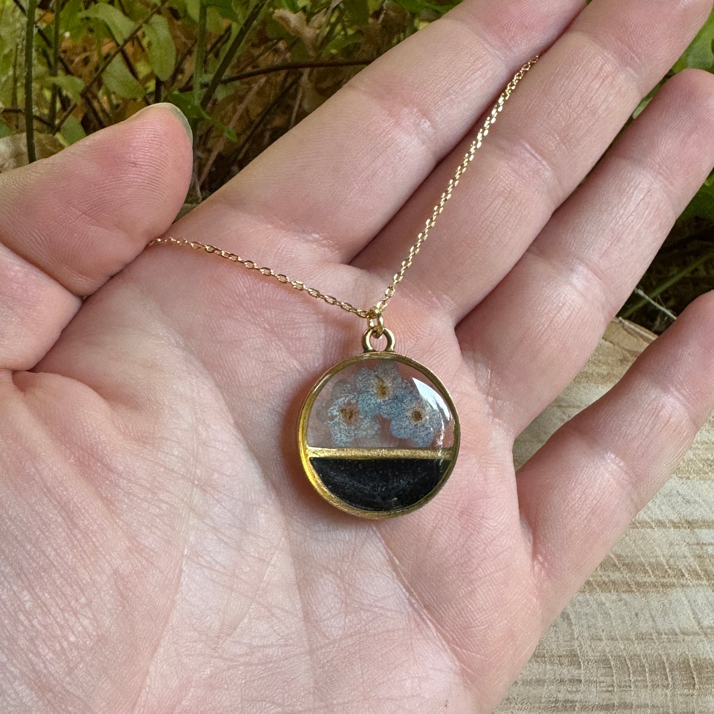 Forget-Me-Not Necklace | Real Pressed Flower in Resin Pendant