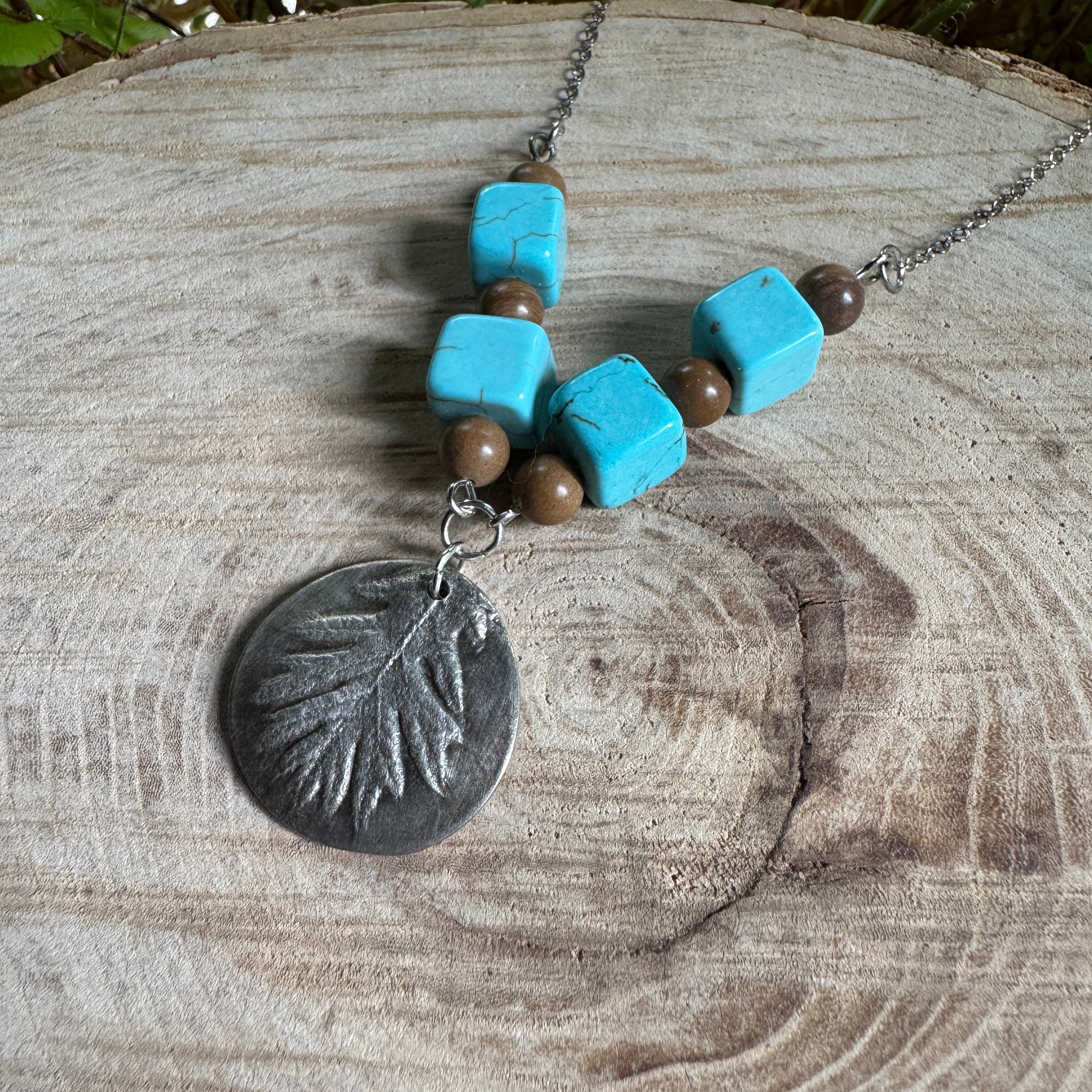 Fine Silver Oak Leaf Necklace – Real Leaf Imprinted Silver Clay Pendant | Ready To Ship