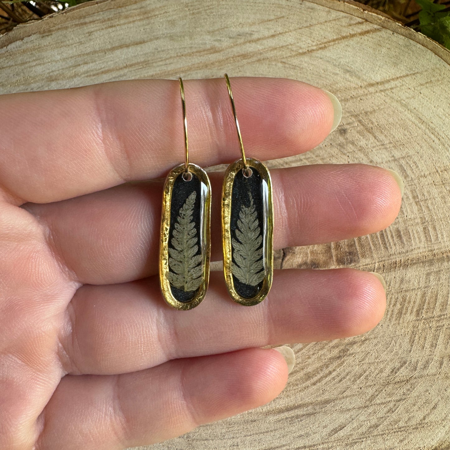 Fern Earrings | Real Pressed Ferns Preserved in Resin