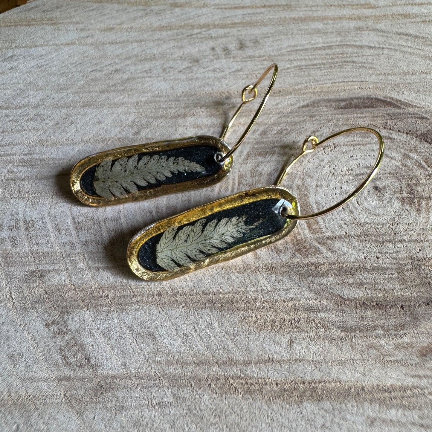 Fern Earrings | Real Pressed Ferns Preserved in Resin