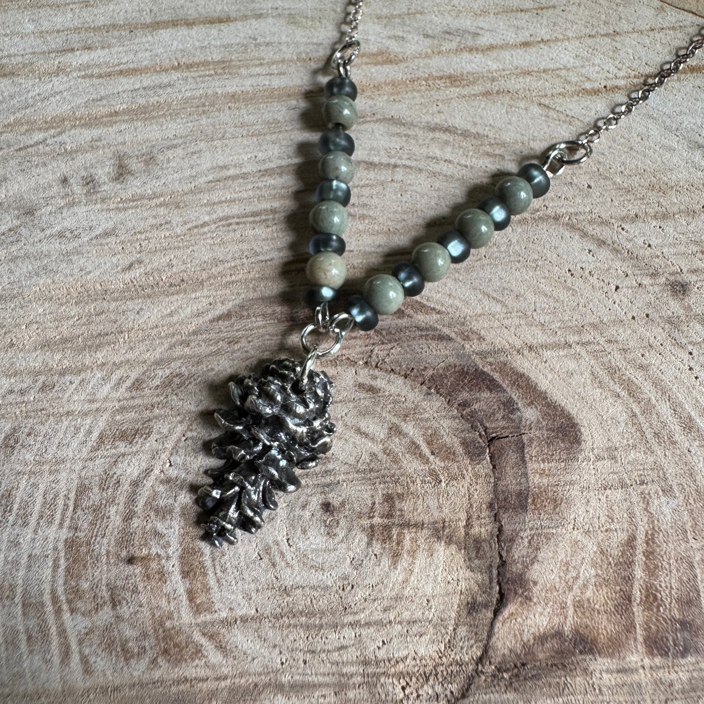 Fine Silver Pinecone Necklace
