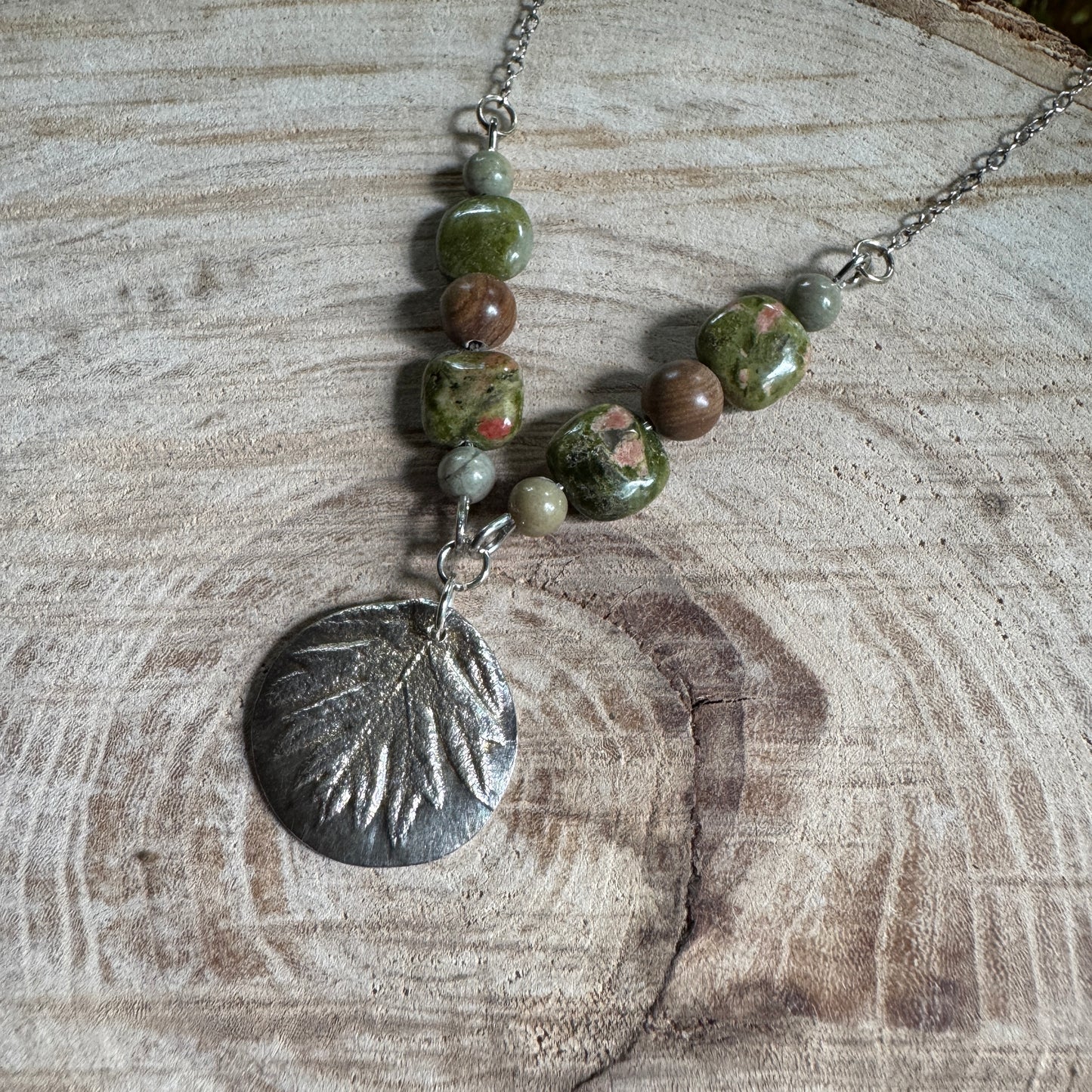 Fine Silver Oak Leaf Necklace