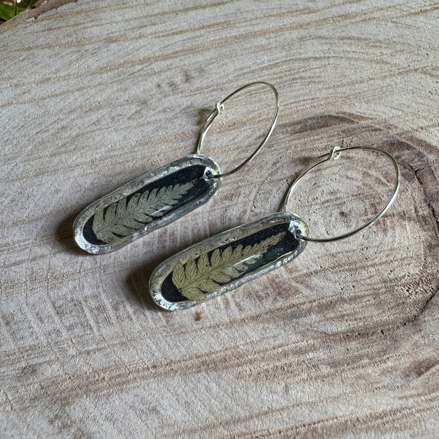 Fern Earrings | Real Pressed Ferns Preserved in Resin