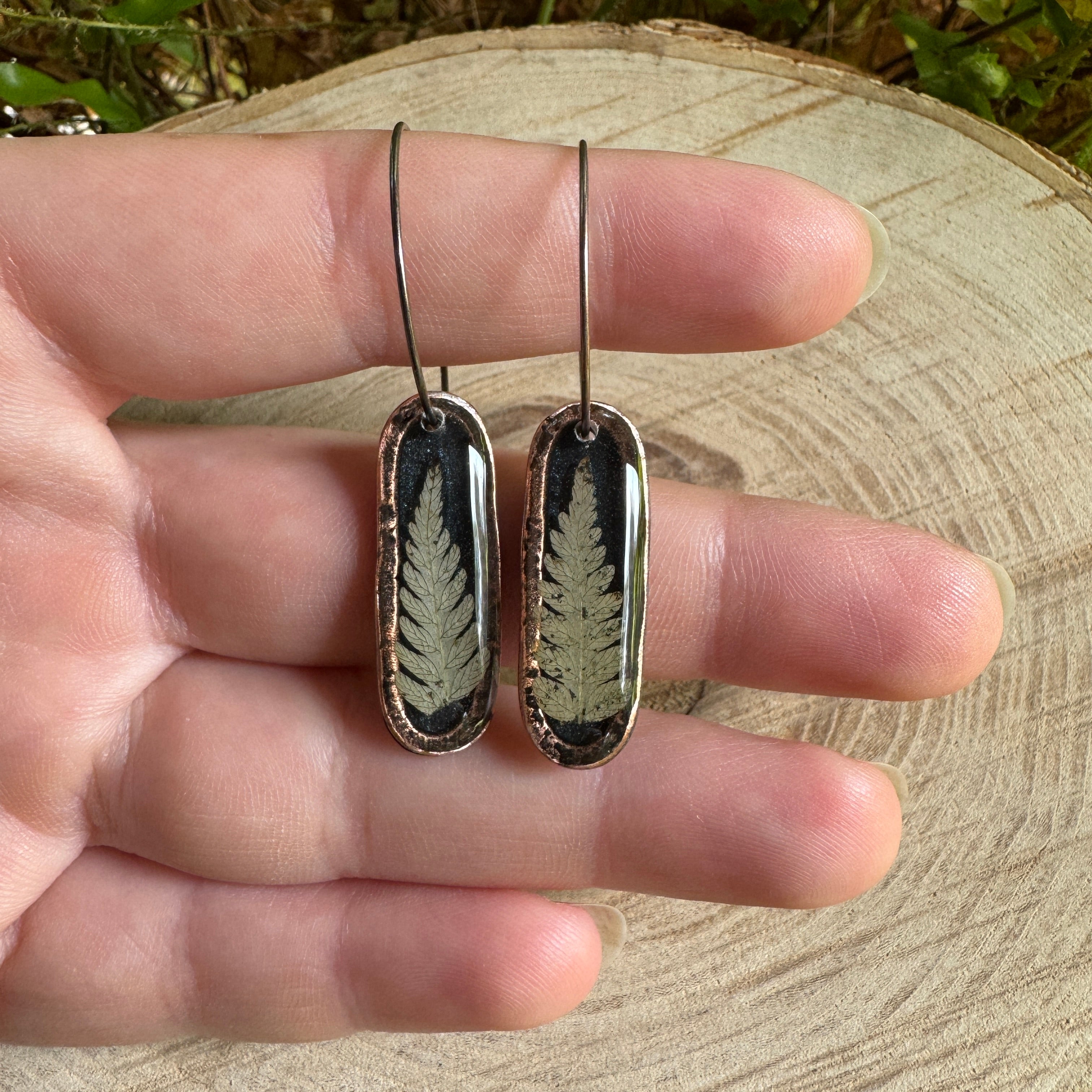 Fern Earrings – Real Pressed Fern Resin Earrings | Made To Order