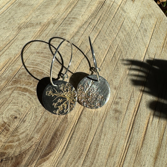 Fine Silver Queen Anne’s Lace Earrings