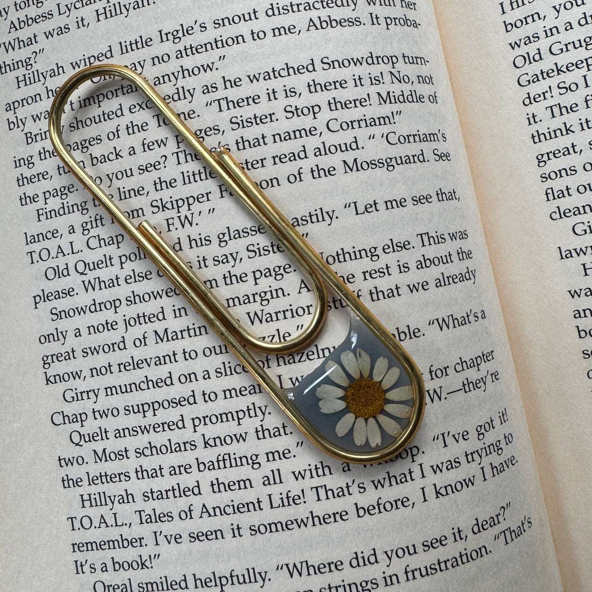 Daisy Paper Clip Bookmark | Nature-Inspired Metal Page Holder | Ready to Ship