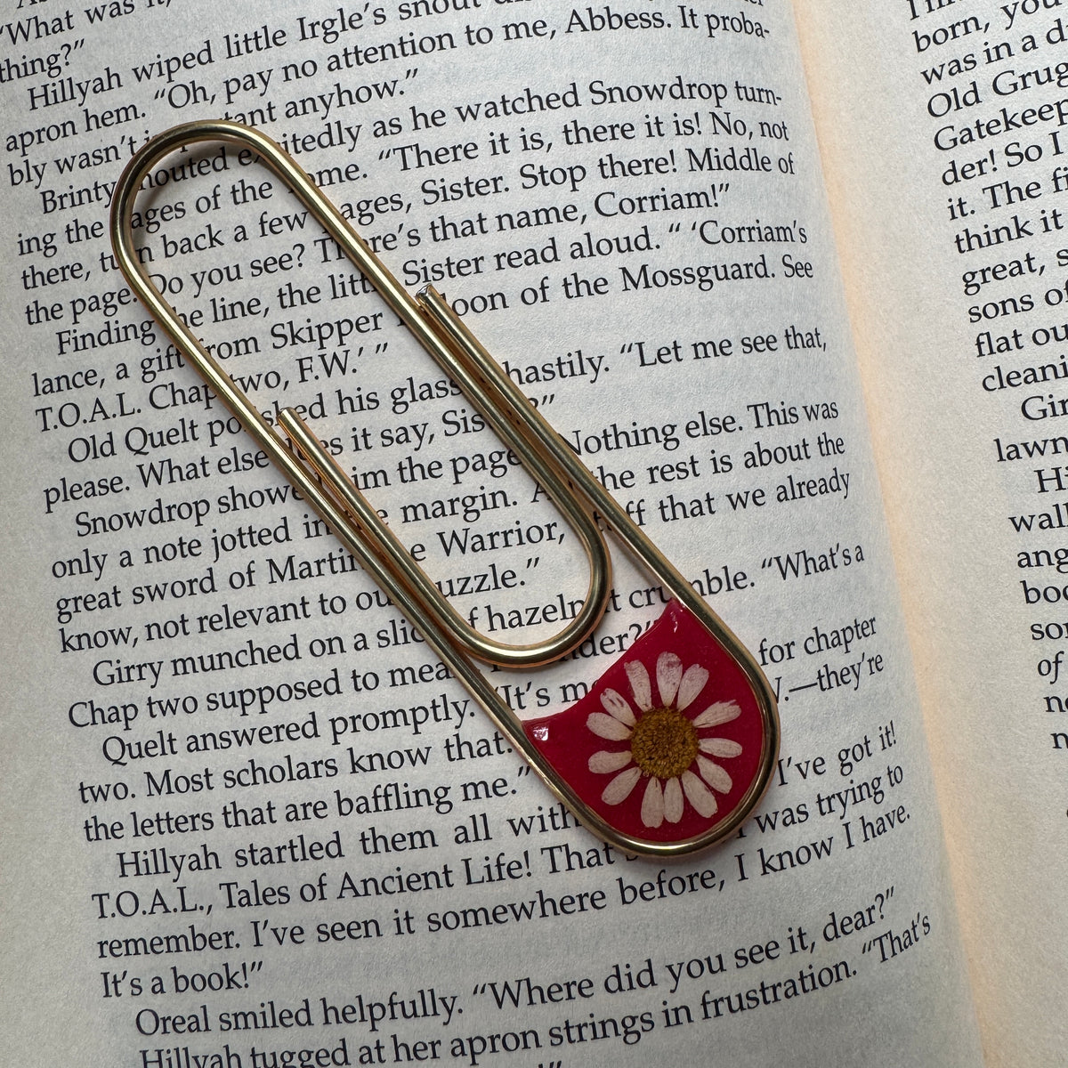 Daisy Paper Clip Bookmark | Nature-Inspired Metal Page Holder | Ready to Ship