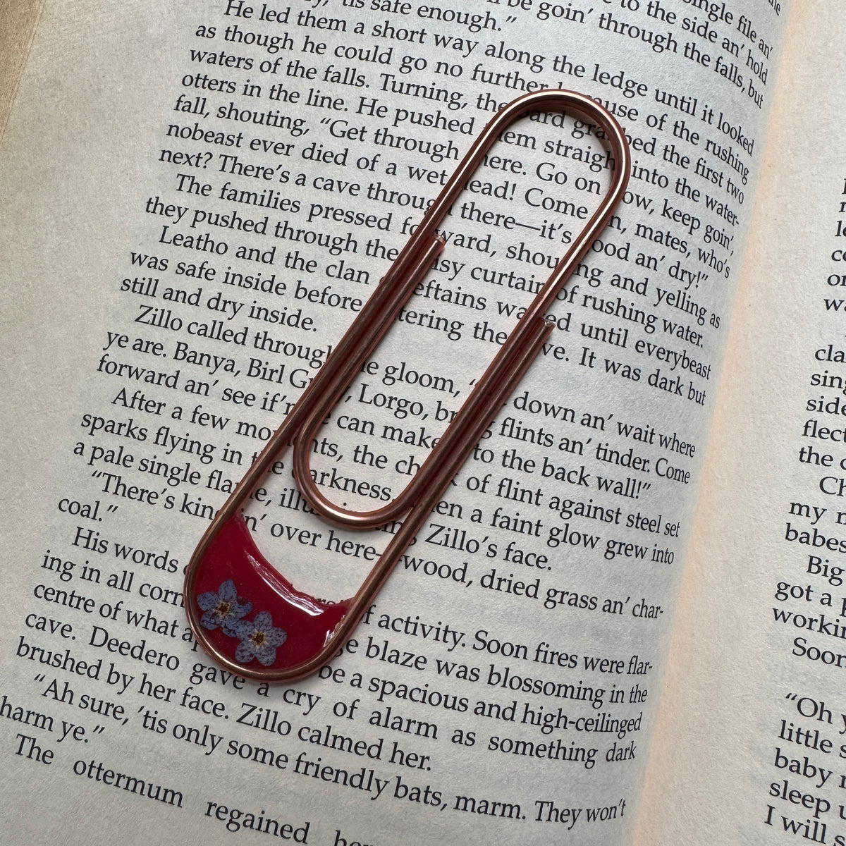 Forget-Me-Not Paper Clip Bookmark | Nature-Inspired Metal Page Holder | Ready to Ship