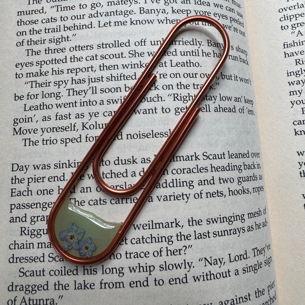 Forget-Me-Not Paper Clip Bookmark | Nature-Inspired Metal Page Holder | Ready to Ship