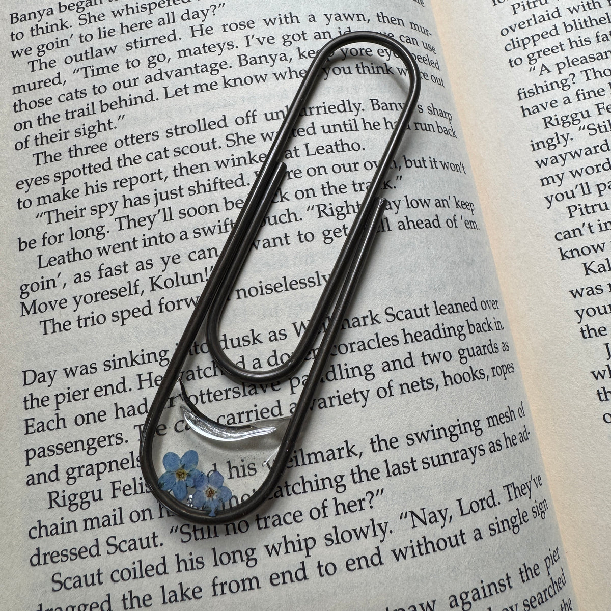 Forget-Me-Not Paper Clip Bookmark | Nature-Inspired Metal Page Holder | Ready to Ship