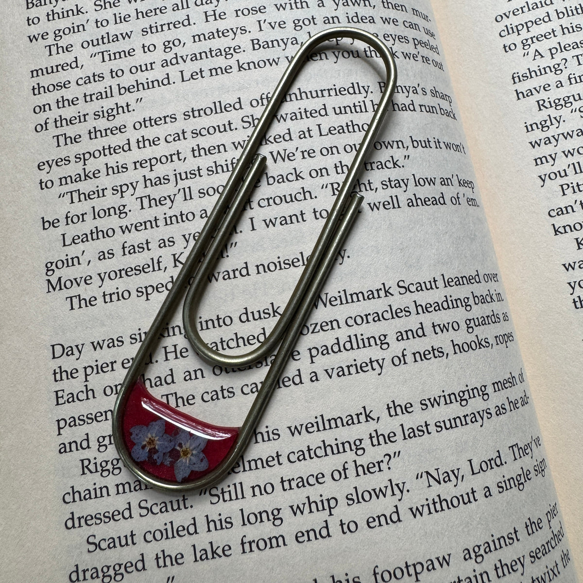 Forget-Me-Not Paper Clip Bookmark | Nature-Inspired Metal Page Holder | Ready to Ship