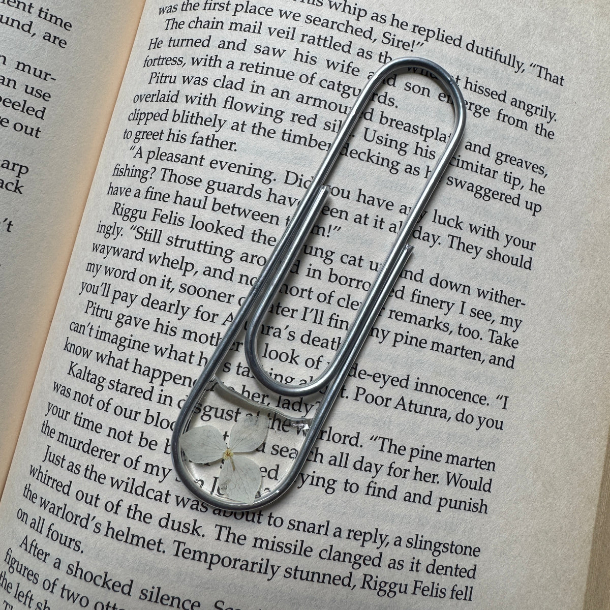 Hydrangea Paper Clip Bookmark | Nature-Inspired Metal Page Holder | Ready to Ship