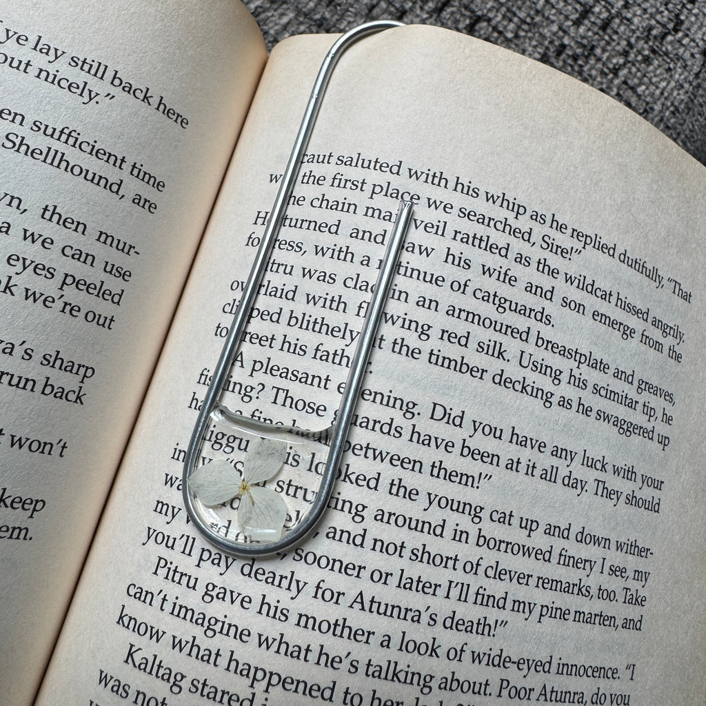 Hydrangea Paper Clip Bookmark | Nature-Inspired Metal Page Holder | Ready to Ship