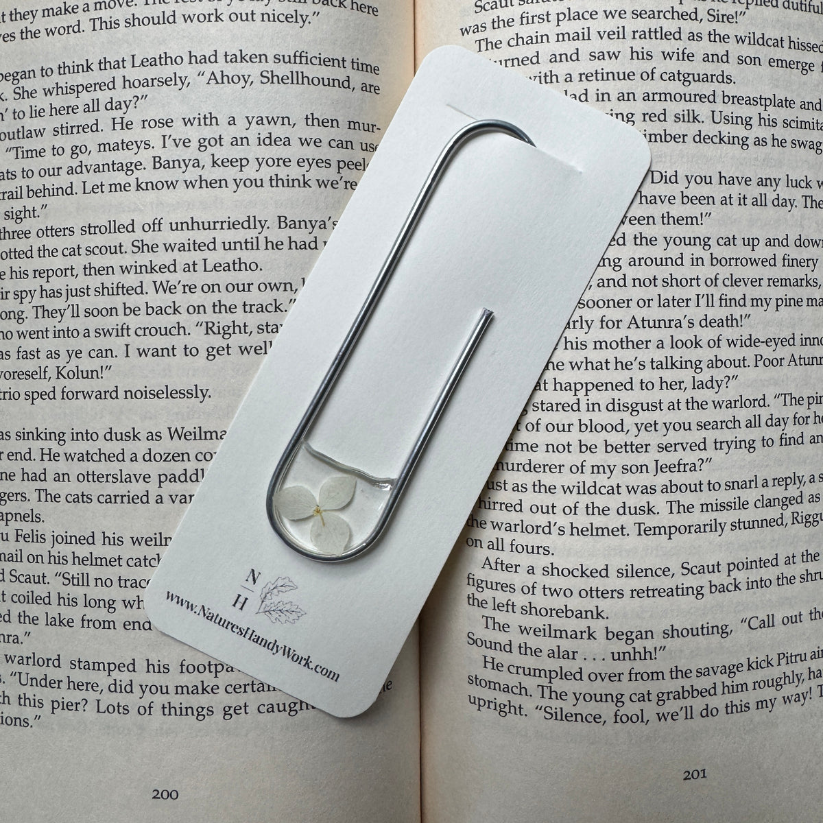 Hydrangea Paper Clip Bookmark | Nature-Inspired Metal Page Holder | Ready to Ship