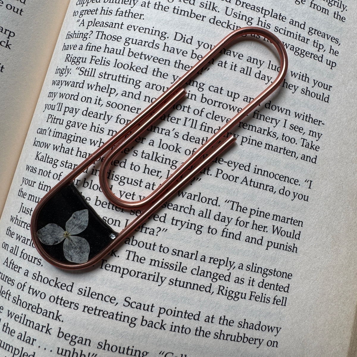 Hydrangea Paper Clip Bookmark | Nature-Inspired Metal Page Holder | Ready to Ship