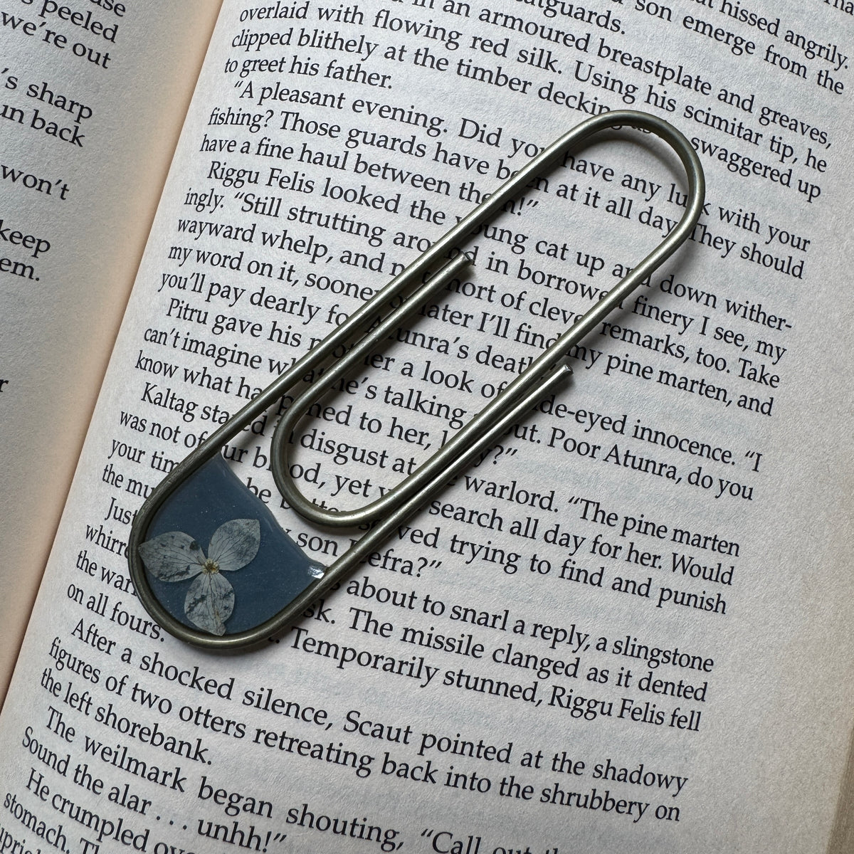 Hydrangea Paper Clip Bookmark | Nature-Inspired Metal Page Holder | Ready to Ship