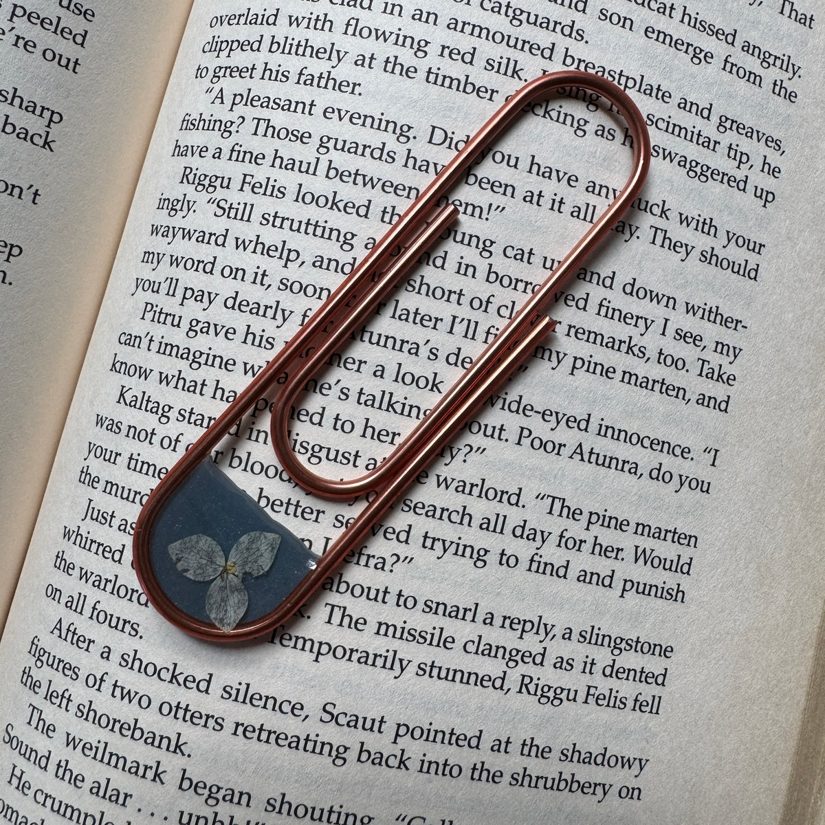 Hydrangea Paper Clip Bookmark | Nature-Inspired Metal Page Holder | Ready to Ship