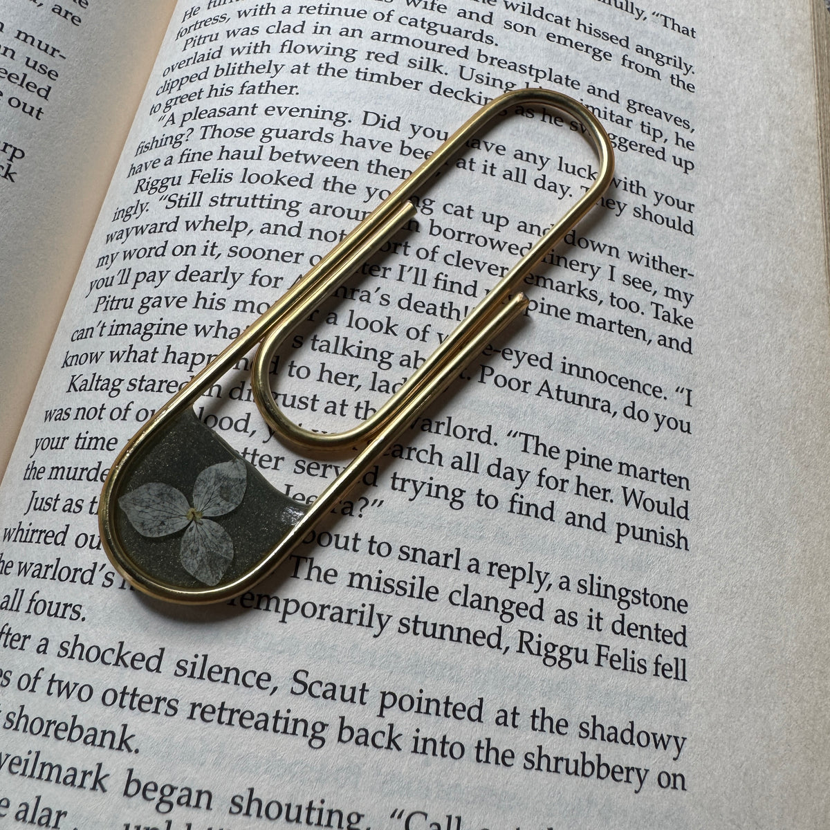 Hydrangea Paper Clip Bookmark | Nature-Inspired Metal Page Holder | Ready to Ship