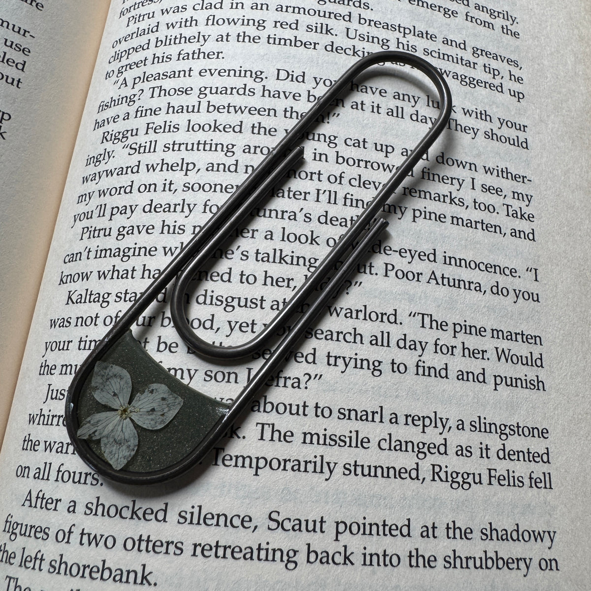 Hydrangea Paper Clip Bookmark | Nature-Inspired Metal Page Holder | Ready to Ship