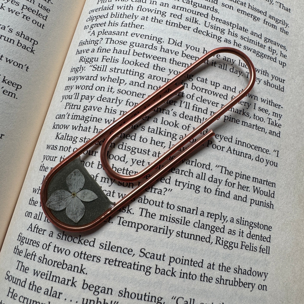 Hydrangea Paper Clip Bookmark | Nature-Inspired Metal Page Holder | Ready to Ship