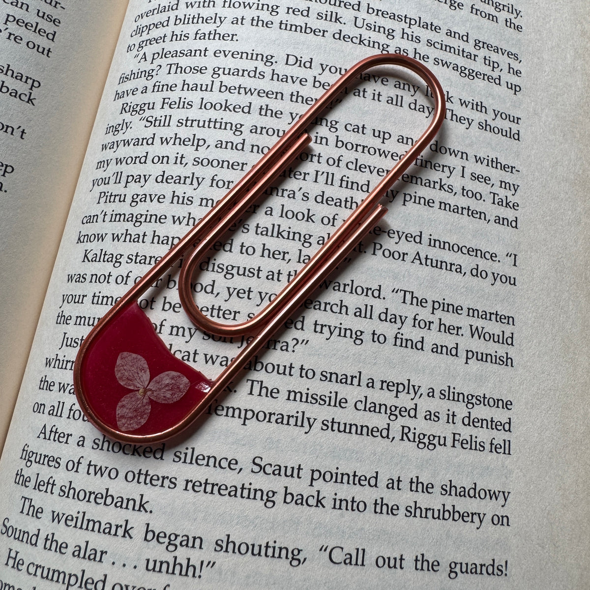 Hydrangea Paper Clip Bookmark | Nature-Inspired Metal Page Holder | Ready to Ship