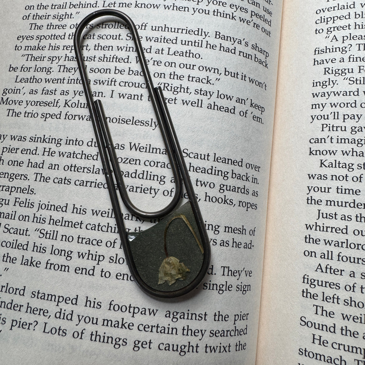 Lily of the Valley Paper Clip Bookmark | Nature-Inspired Metal Page Holder | Ready to Ship