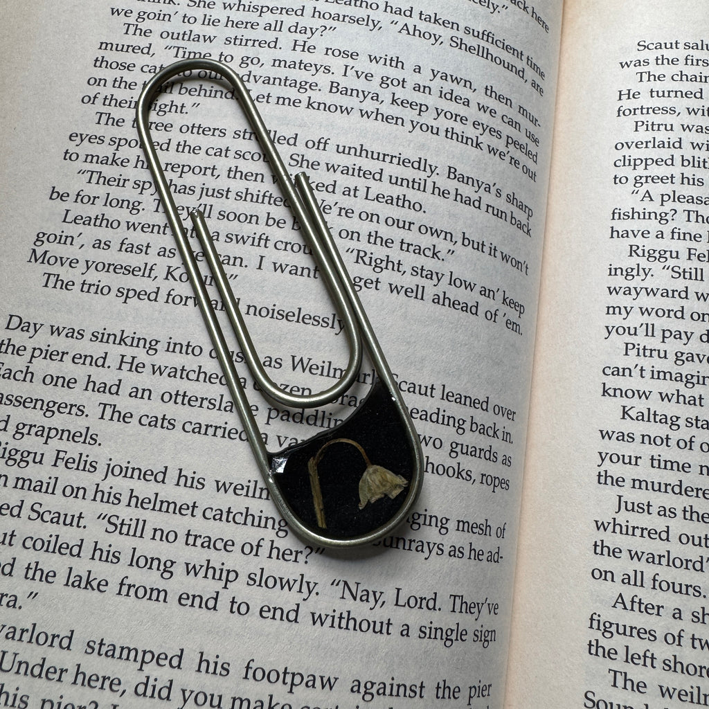 Lily of the Valley Paper Clip Bookmark | Nature-Inspired Metal Page Holder | Ready to Ship