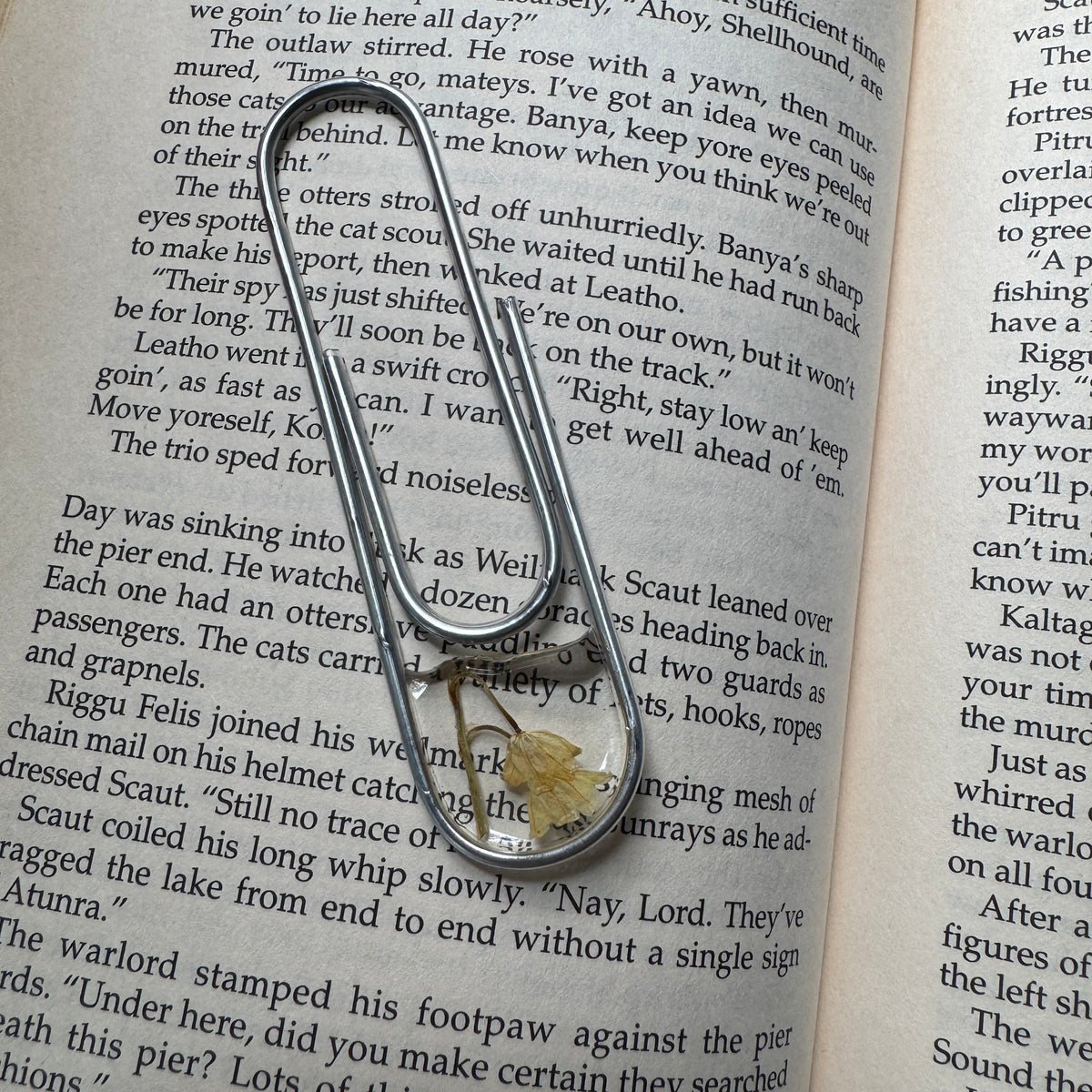 Lily of the Valley Paper Clip Bookmark | Nature-Inspired Metal Page Holder | Ready to Ship