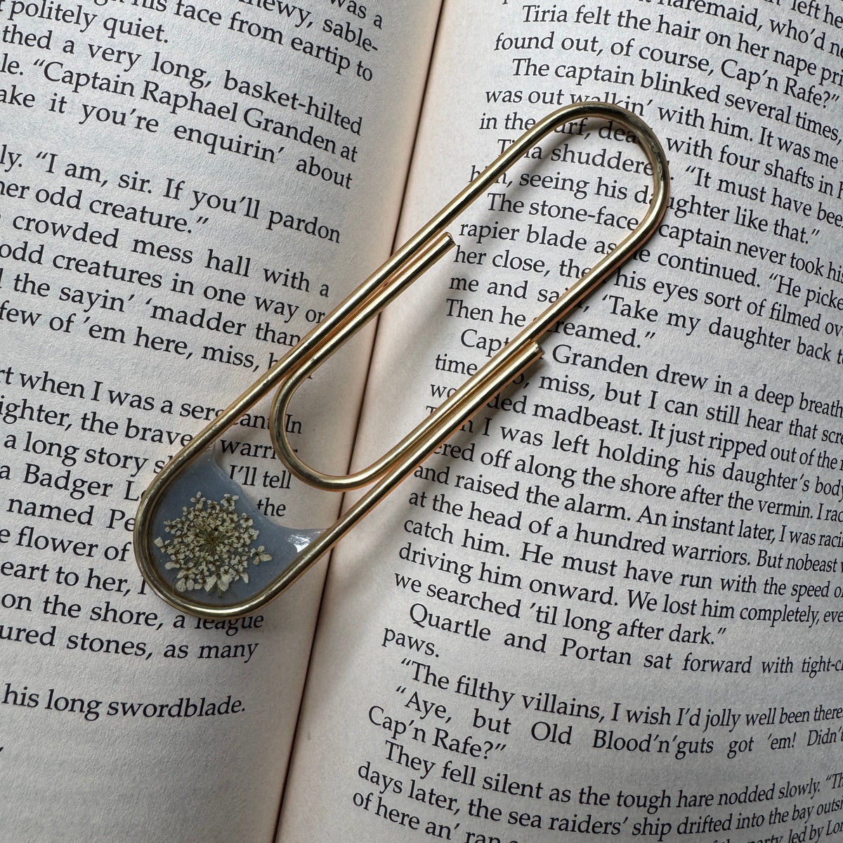 Queen Anne's Lace Paper Clip Bookmark | Nature-Inspired Metal Page Holder | Ready to Ship