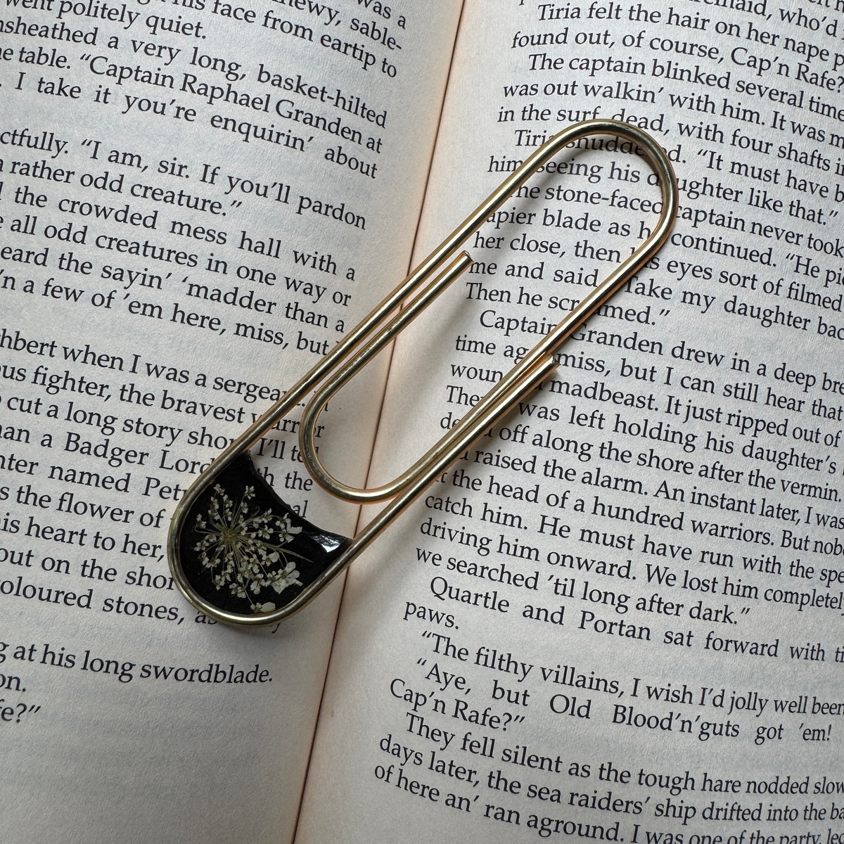 Queen Anne's Lace Paper Clip Bookmark | Nature-Inspired Metal Page Holder | Ready to Ship