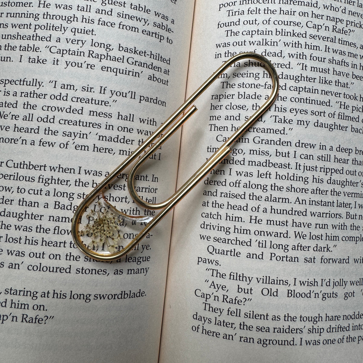 Queen Anne's Lace Paper Clip Bookmark | Nature-Inspired Metal Page Holder | Ready to Ship