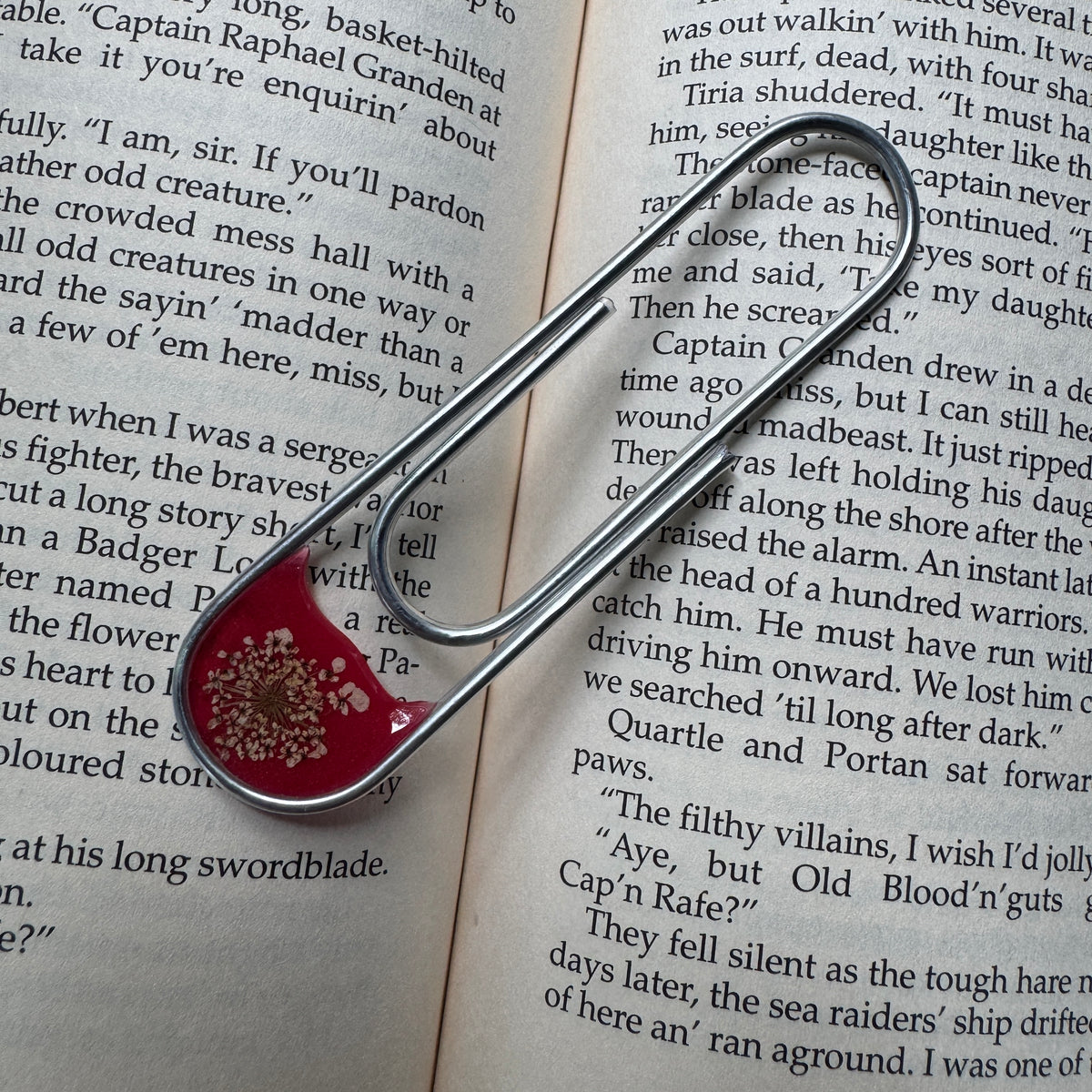 Queen Anne's Lace Paper Clip Bookmark | Nature-Inspired Metal Page Holder | Ready to Ship