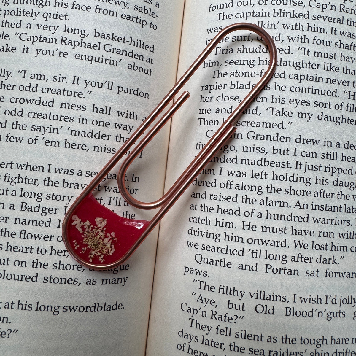 Queen Anne's Lace Paper Clip Bookmark | Nature-Inspired Metal Page Holder | Ready to Ship