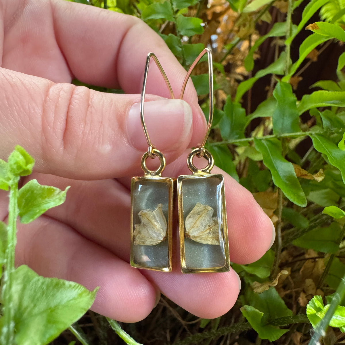 Lily of the Valley Earrings | Real Pressed Flower Resin Jewelry