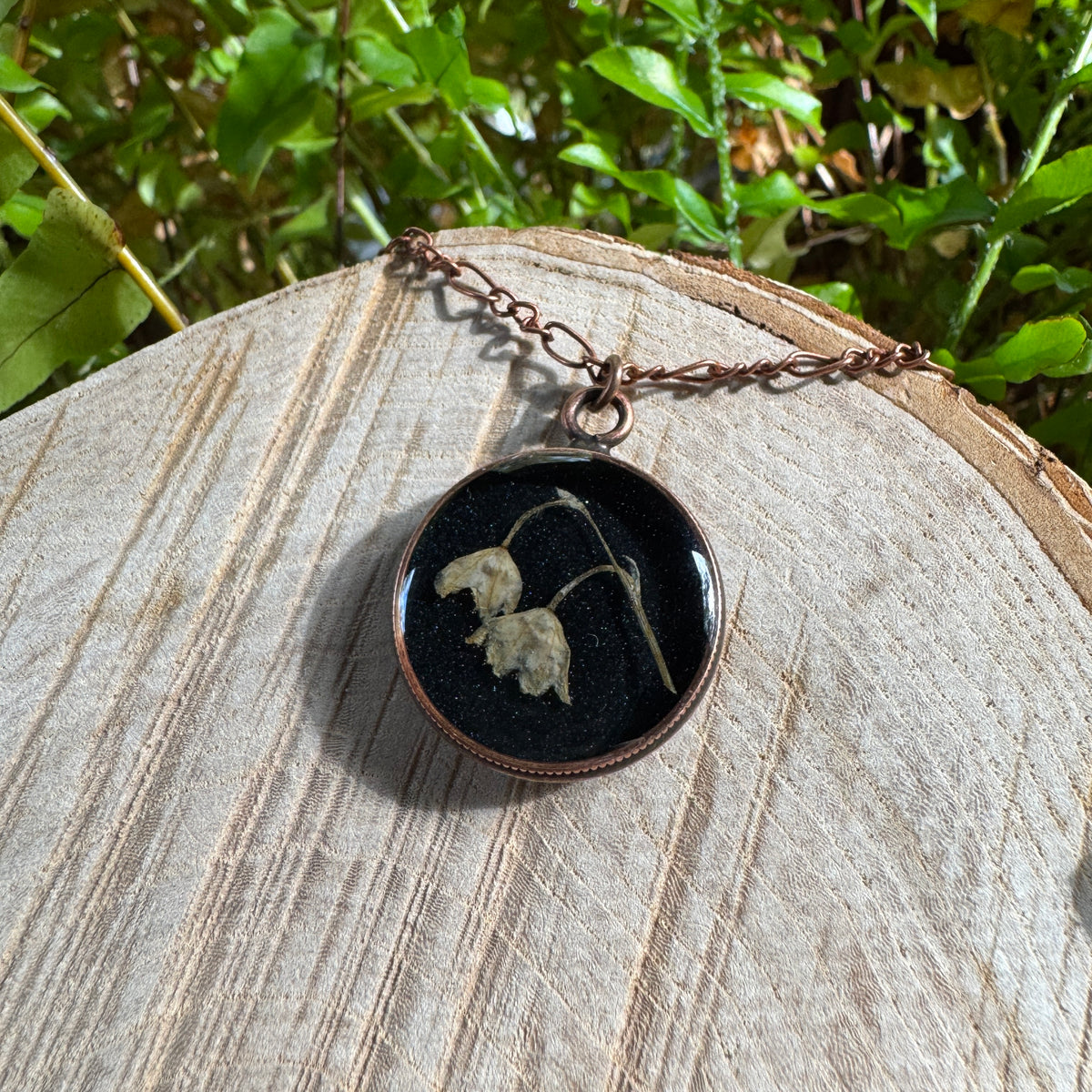 Lily of the Valley Necklace | Real Flower Resin Pendant