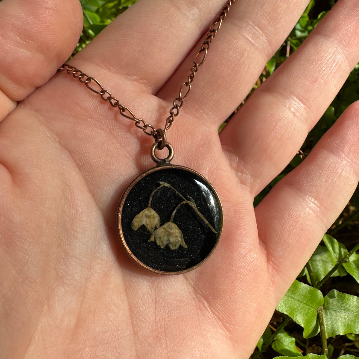Lily of the Valley Necklace | Real Flower Resin Pendant