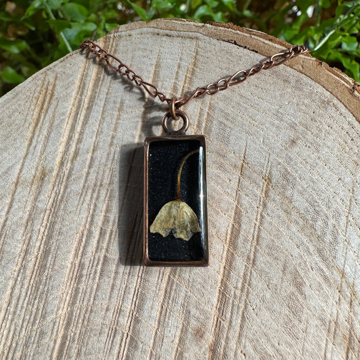 Lily of the Valley Necklace | Real Flower Resin Pendant